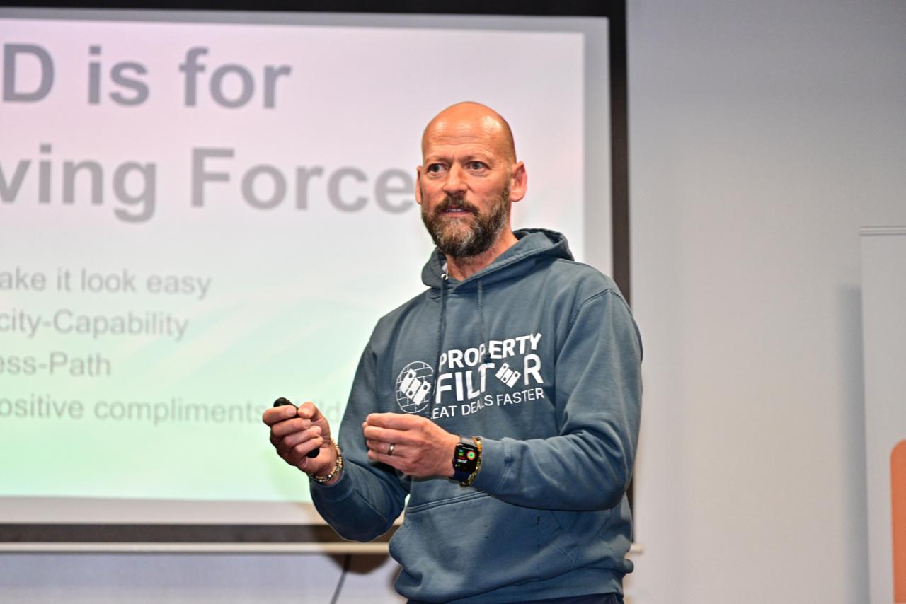 James Wyatt delivering a business presentation